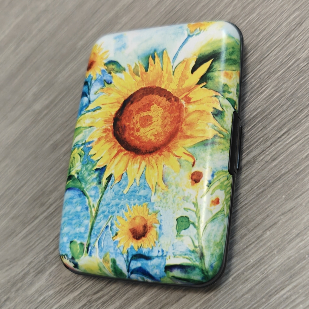 Sunflower Design Armored Wallet Case